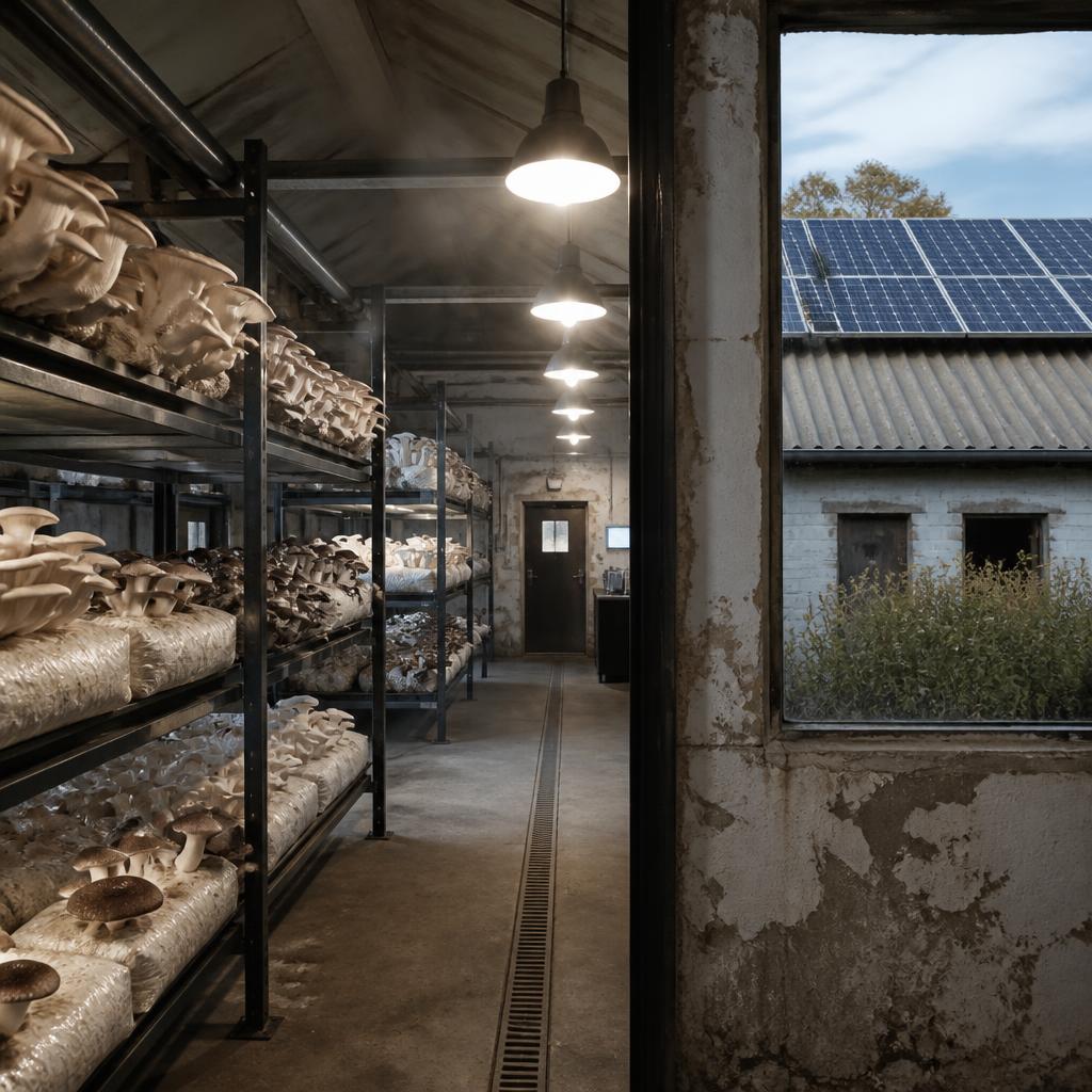 Fotorealistische Vorschau: Schweinestall umgewandelt in ein pilzlabor + solar